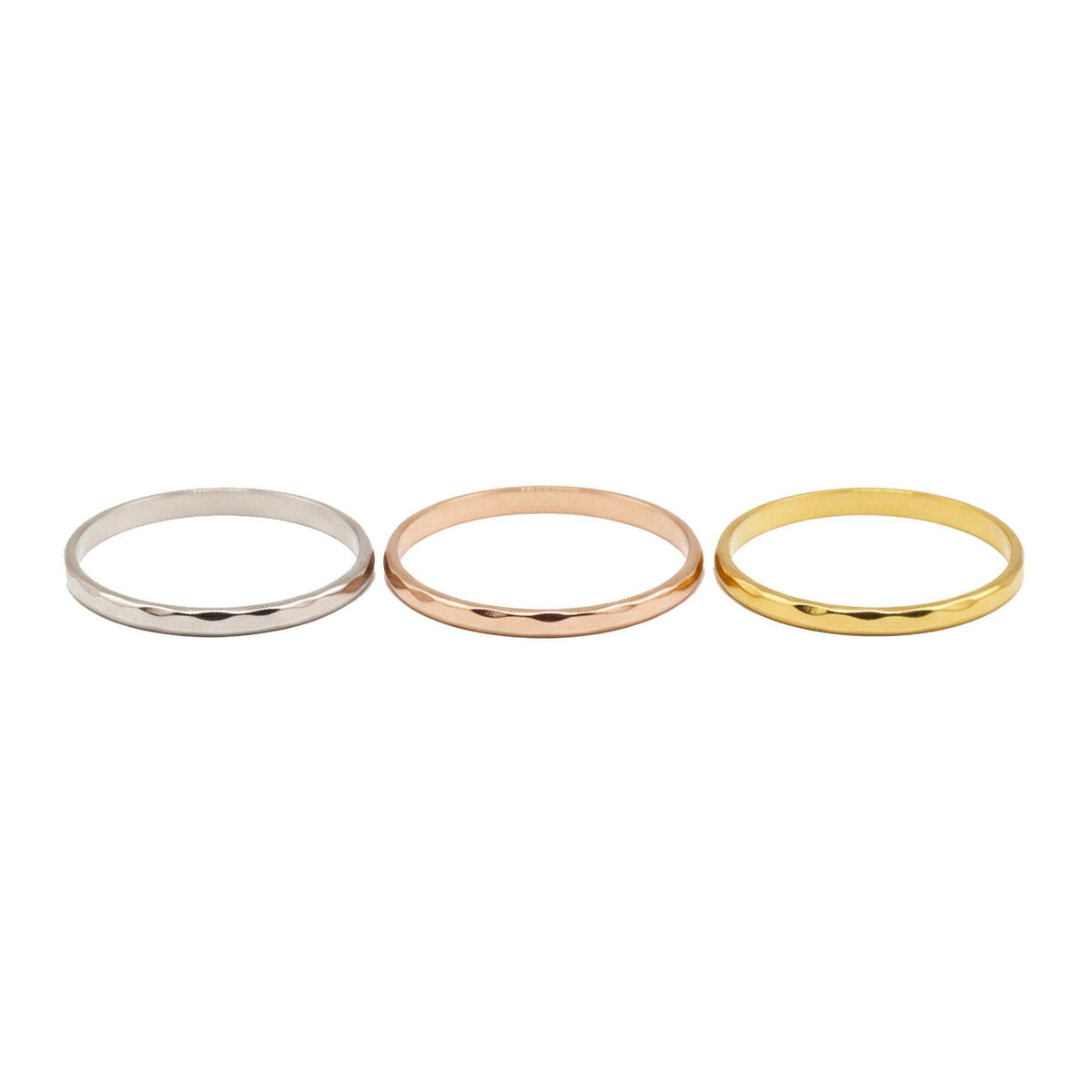 Hammered 14K Gold Wedding Band | Dainty Unisex Stacking Ring | Solid Gold Promise Band, additional detail