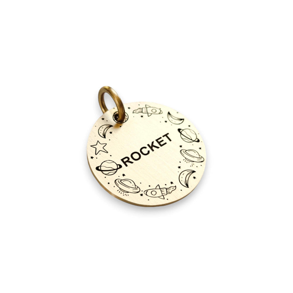 The Voyager Token | Artisan Rocket Pet ID & Custom Engraved Dog Tag, alternate angle