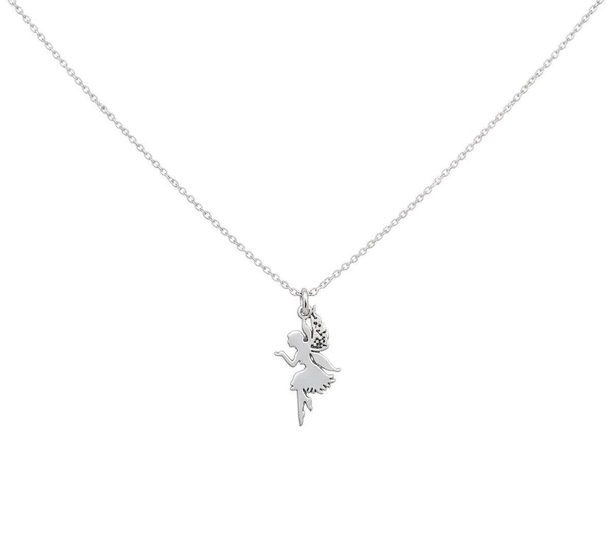 Fairy Necklace | Dainty 14K Solid Gold Charm | Children's Heirloom Keepsake, alternate angle