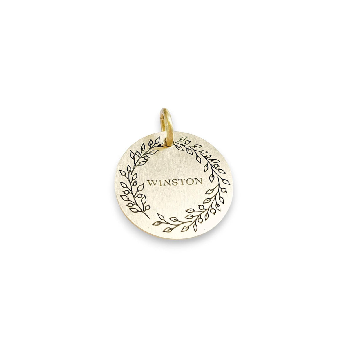 The Wildflower Token | Artisan Floral Branch Pet ID & Custom Engraved Dog Tag, additional detail