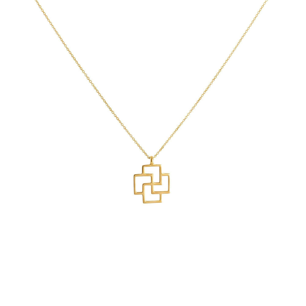 Tursaansydan Pendant Necklace | 14K Solid Gold Finnish Amulet | Viking Protection Charm, in 9K Yellow Gold finish