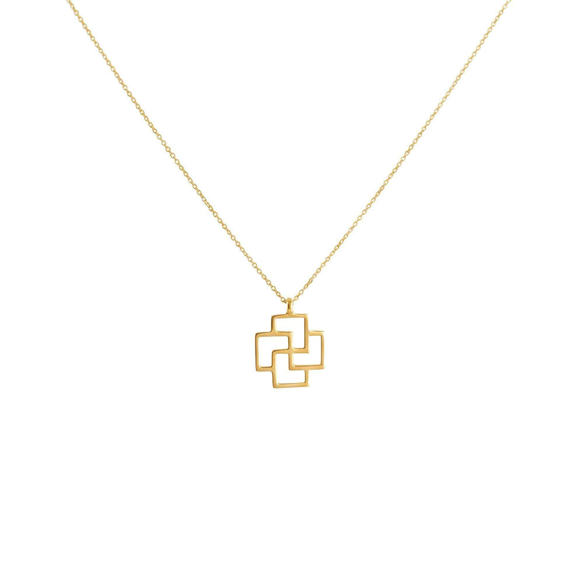 Tursaansydan Pendant Necklace | 14K Solid Gold Finnish Amulet | Viking Protection Charm, in 9K Yellow Gold finish
