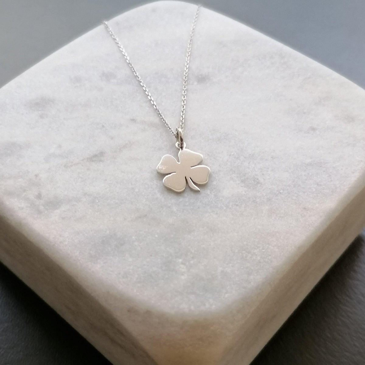 Four Leaf Clover Necklace | Minimalist Luck Talisman, additional detail