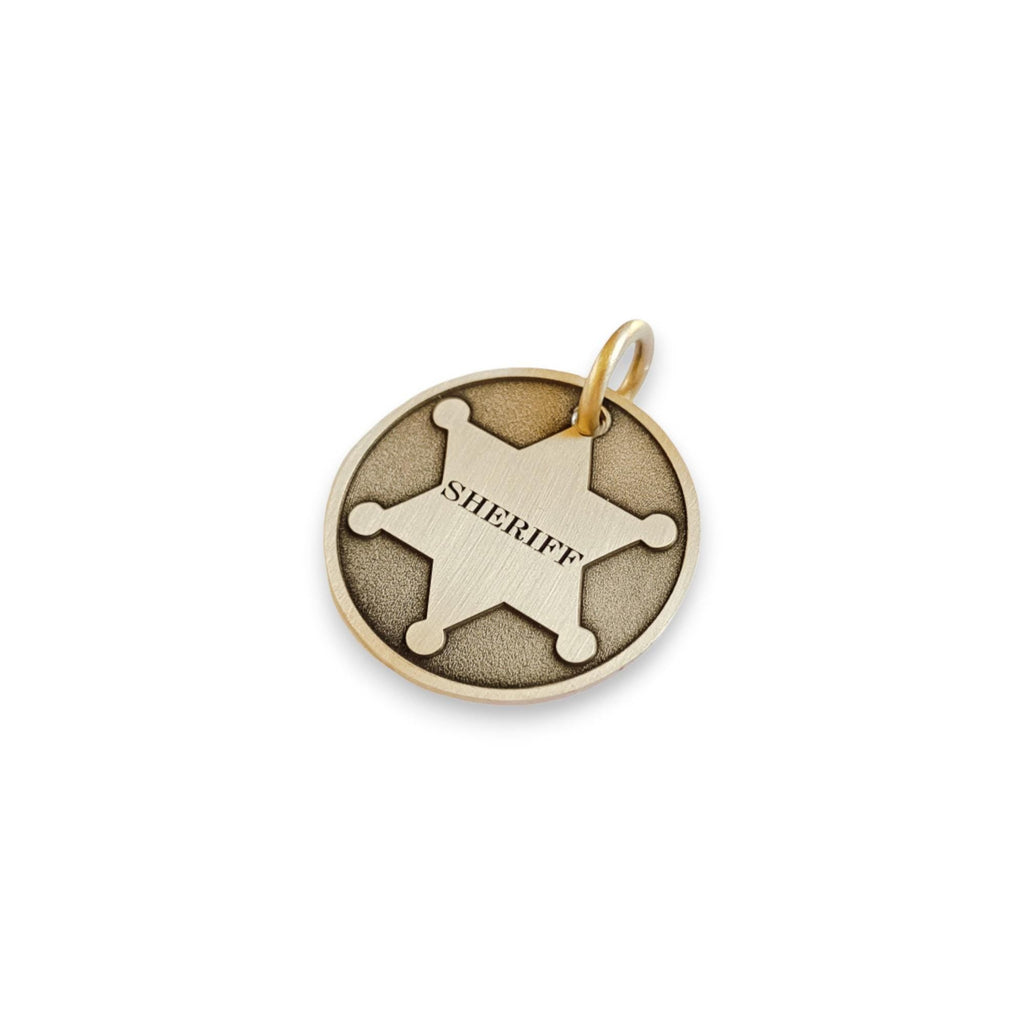 The Sheriff Token | Artisan Star Badge Pet ID & Custom Engraved Dog Tag, alternate angle