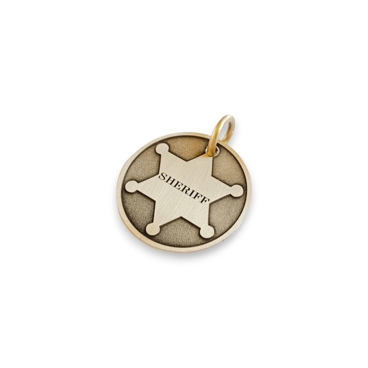 The Sheriff Token | Artisan Star Badge Pet ID & Custom Engraved Dog Tag, alternate angle