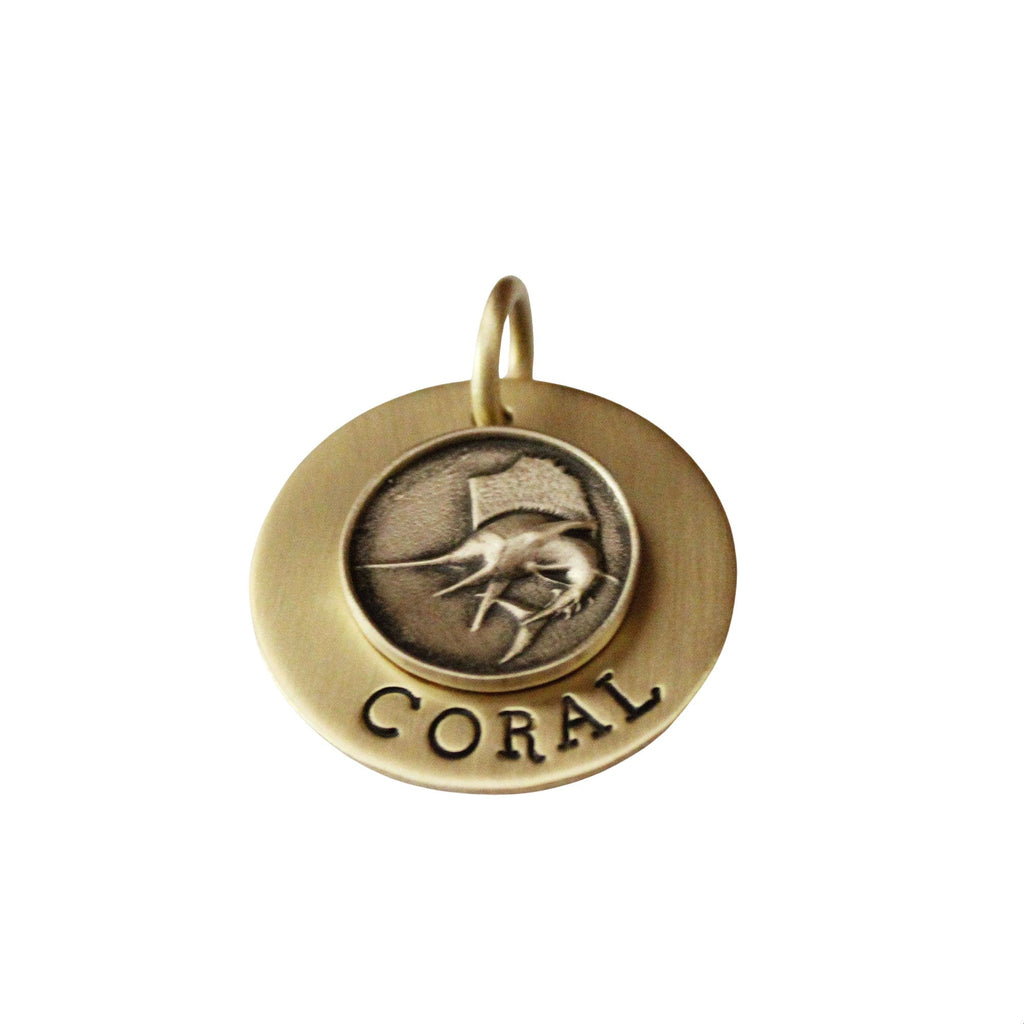 The Marlin Token | Artisan Swordfish Pet ID & Custom Engraved Dog Tag, front view