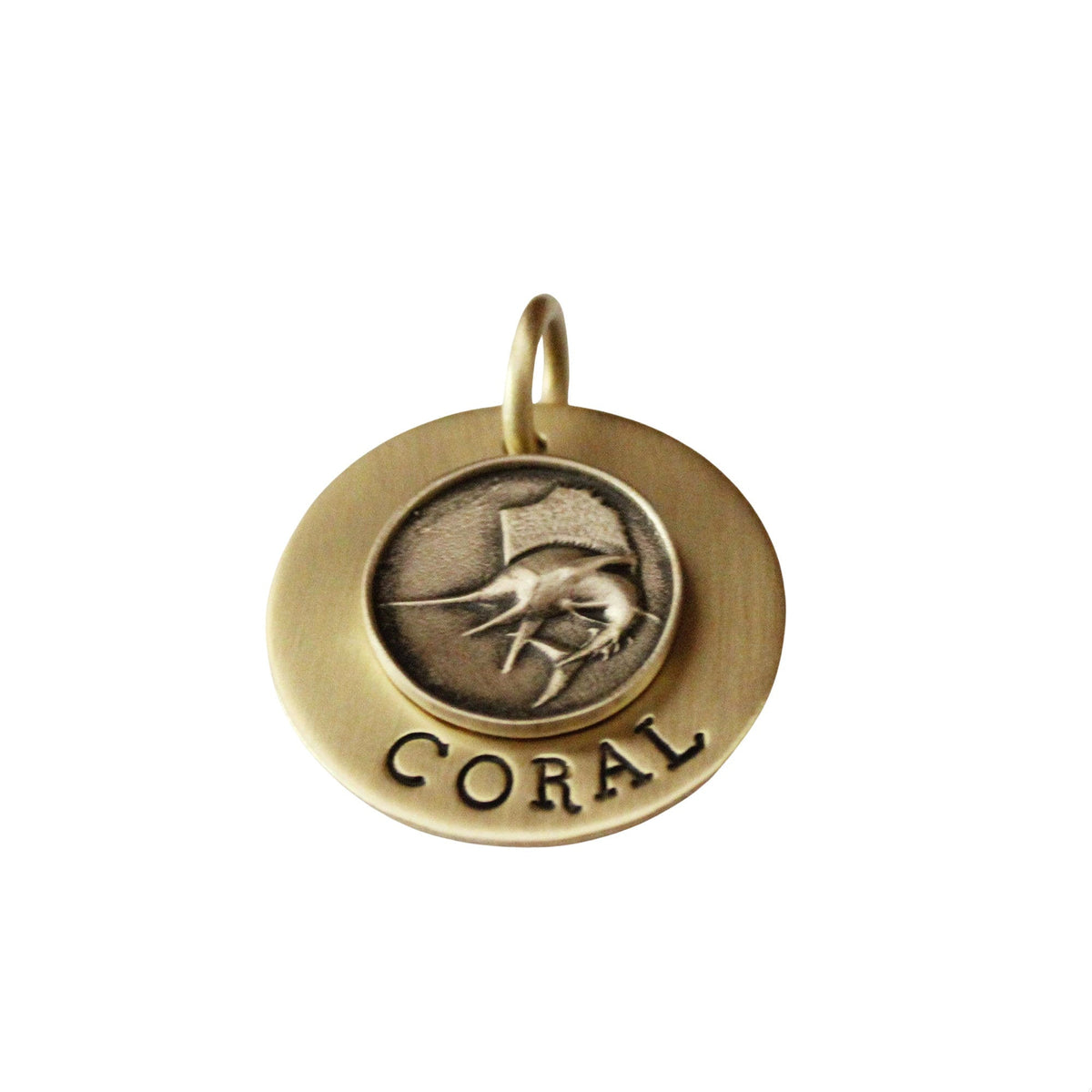 The Marlin Token | Artisan Swordfish Pet ID & Custom Engraved Dog Tag, front view