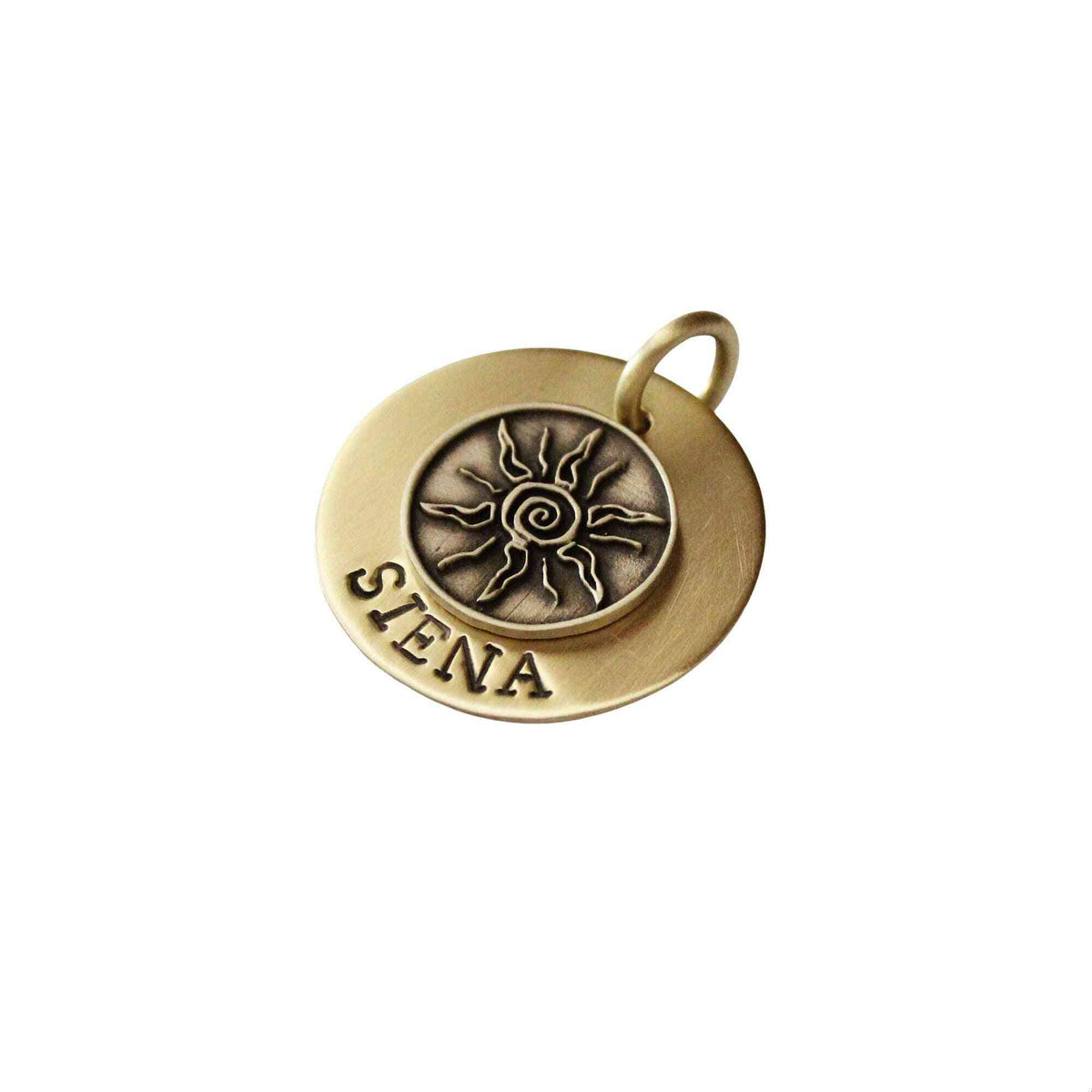 The Solstice Sigil | Artisan Tribal Sun Pet ID & Custom Engraved Dog Tag, alternate angle