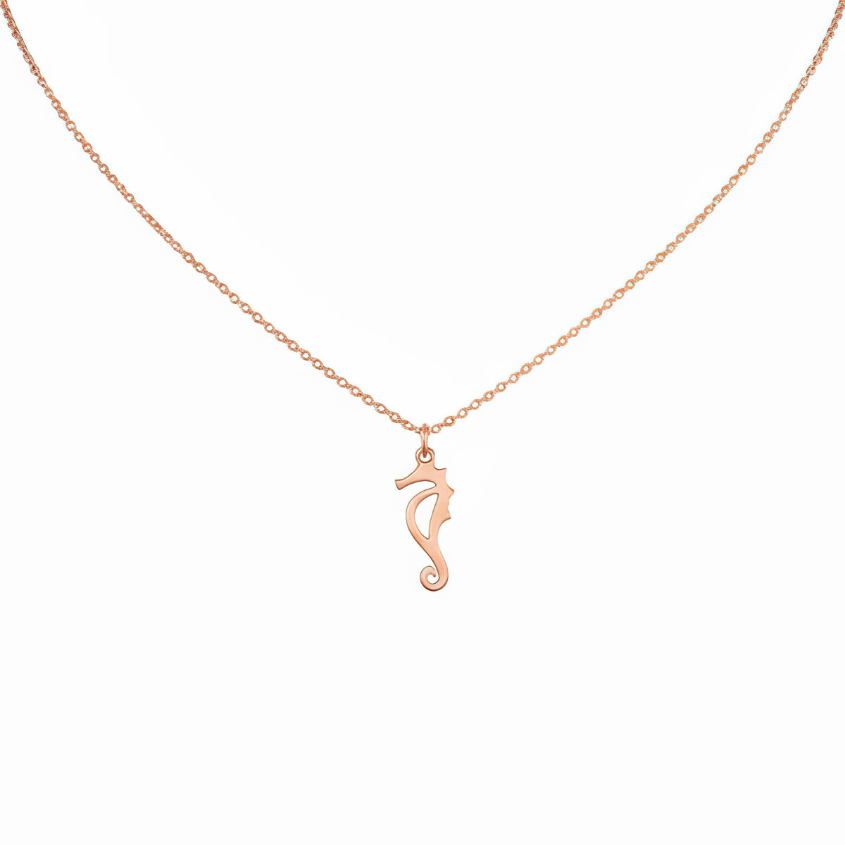 Minimalist Seahorse Necklace | Ocean Fortune Talisman, in Rose Gold Plated finish