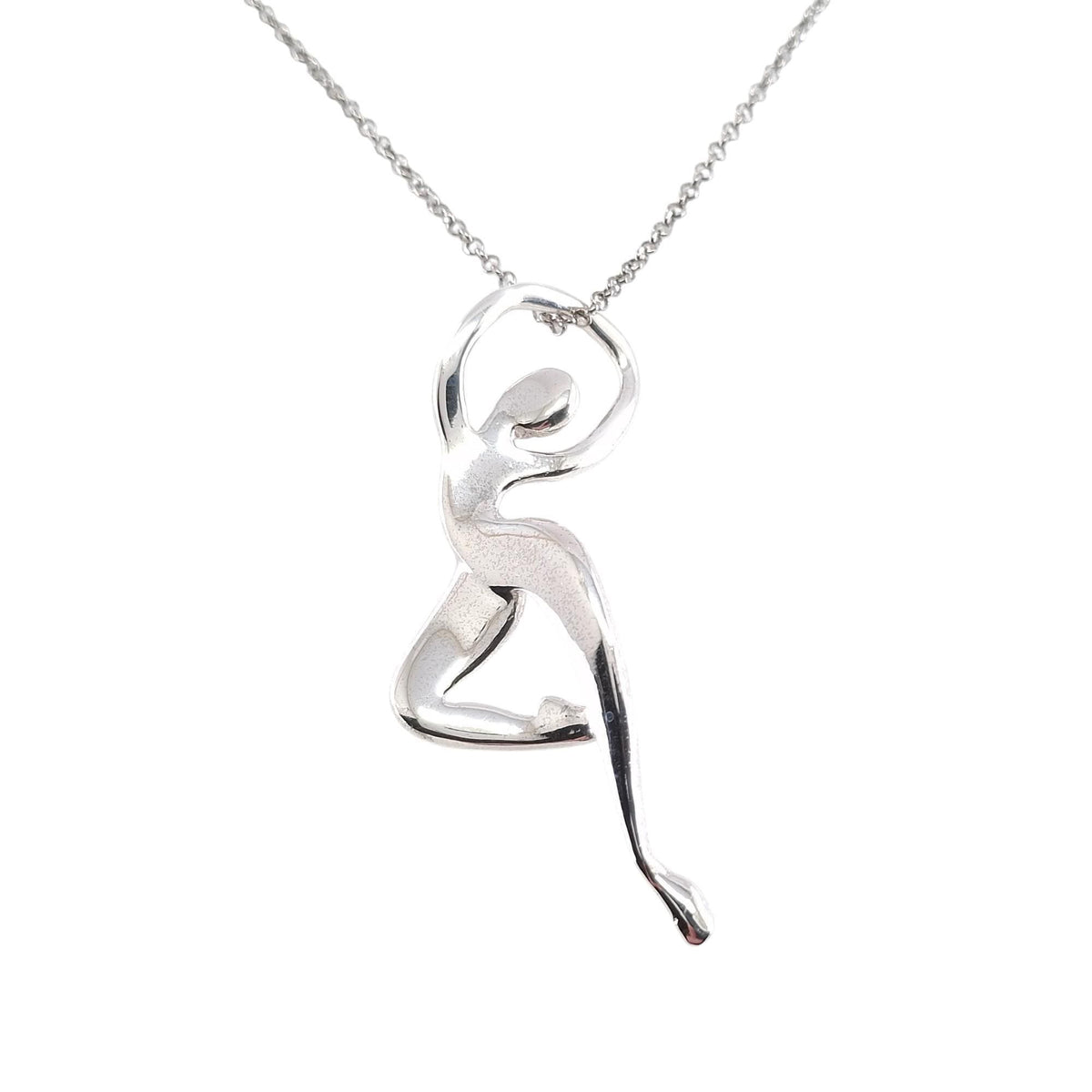Ballerina Necklace | Symbol of Grace & Poise, in White Gold Plated finish
