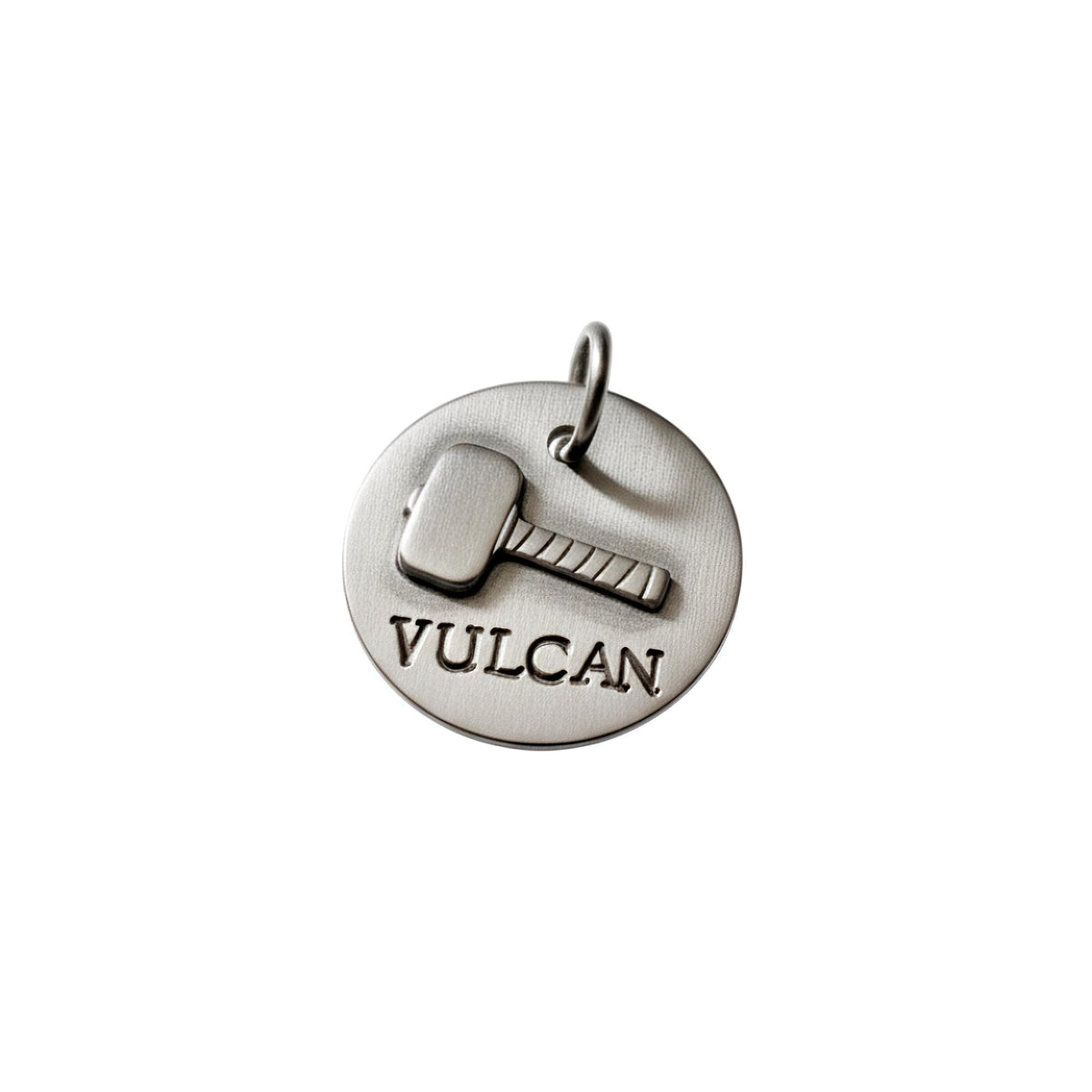 The Thunder-Forged Token | Artisan Hammer Pet ID & Custom Dog Tag, close-up detail
