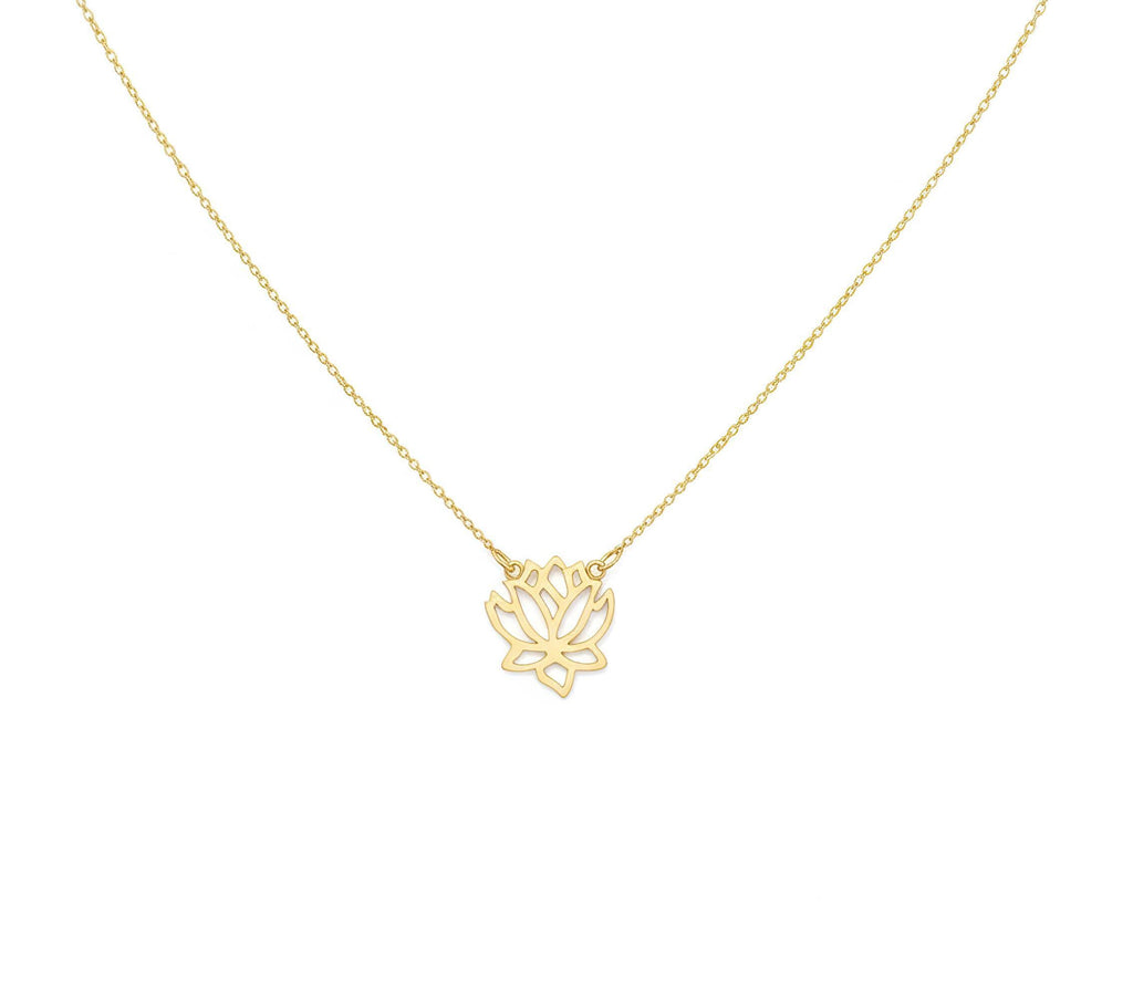 Lotus Necklace | Symbol of Purity & Resilience, in Yellow Gold Plated finish