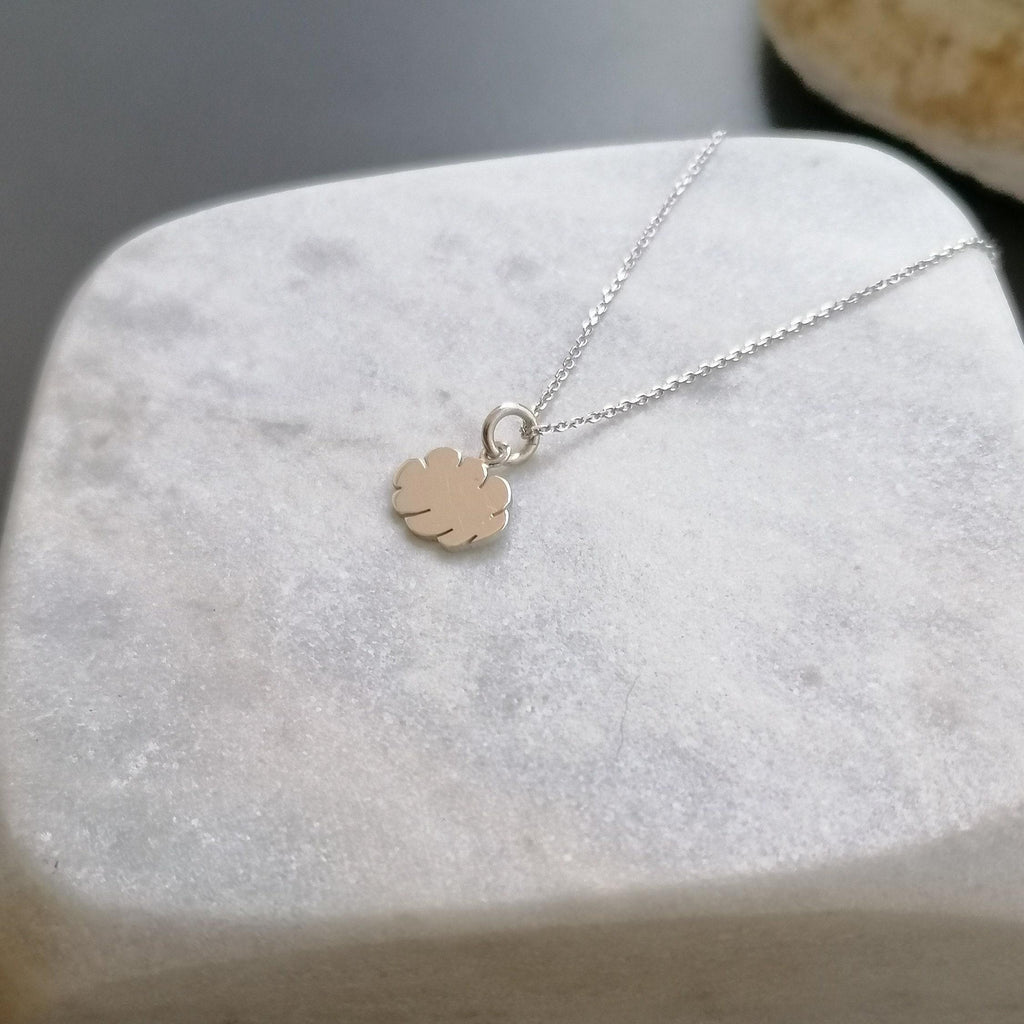 Dainty Sterling Silver Cloud Necklace, Minimalist Charm, additional detail
