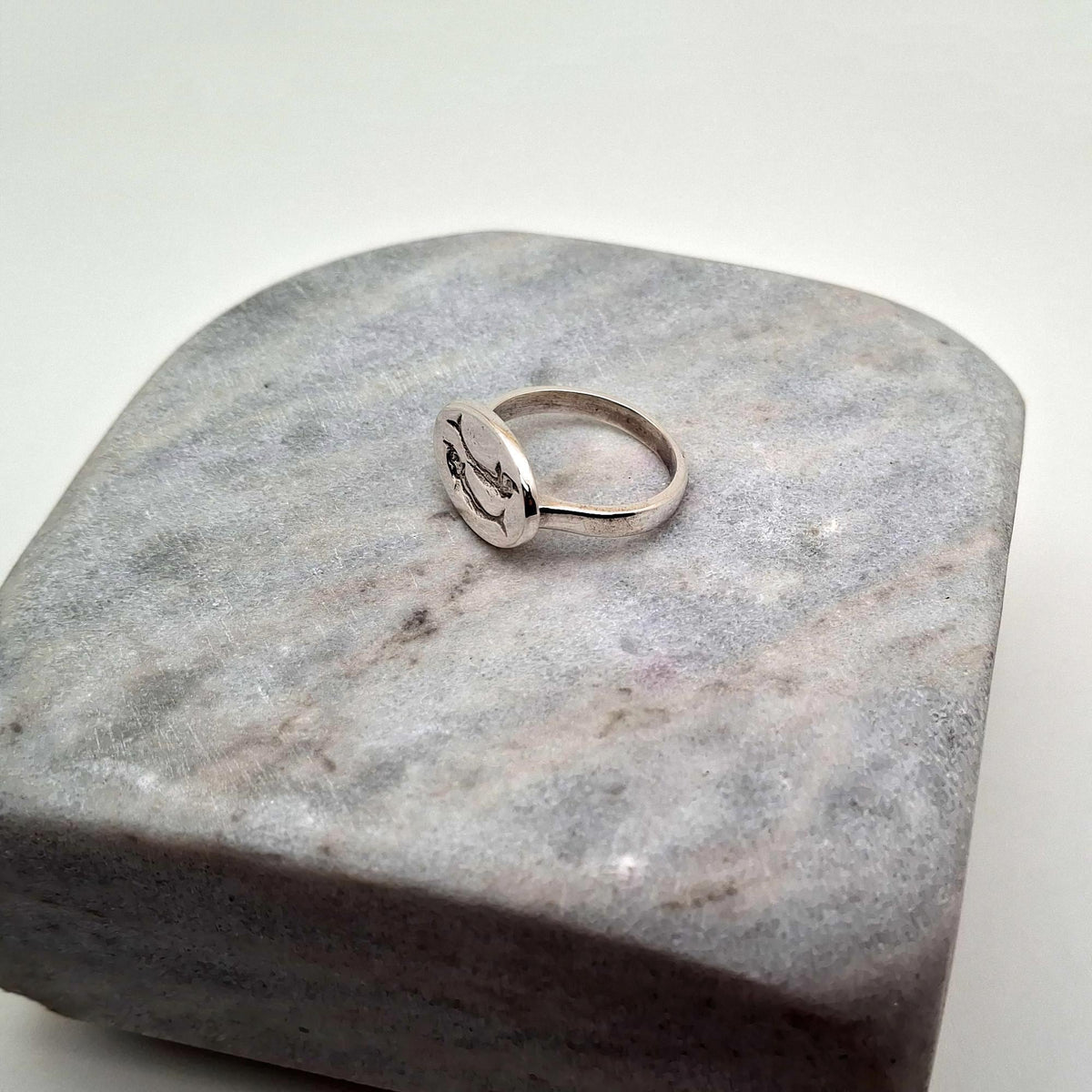 Dolphin Signet Ring | Ancient Greek Mythology Talisman, close-up detail