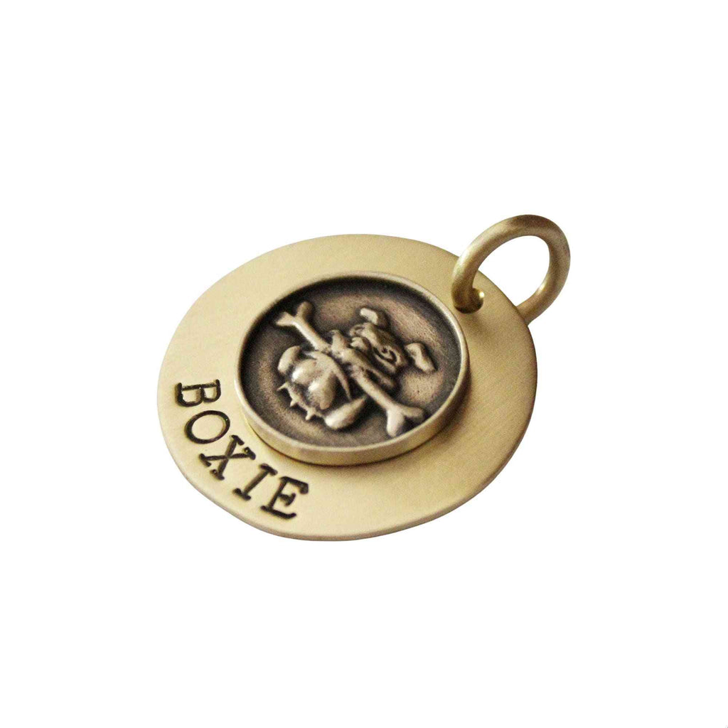 The Boxer Sigil | Artisan Boxer & Bone Pet ID & Custom Engraved Dog Tag, additional detail