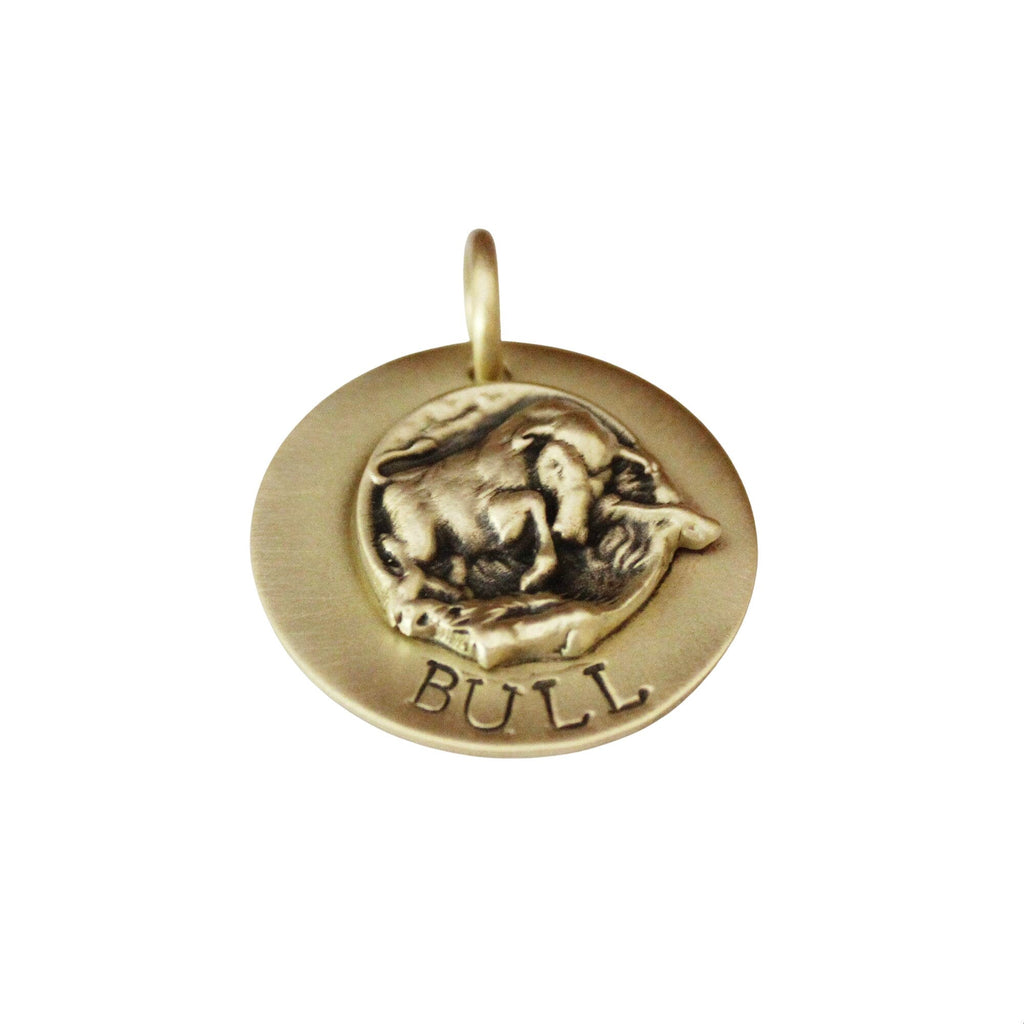 The Taurus Sigil | Artisan Bull Pet ID & Custom Engraved Dog Tag, styled view