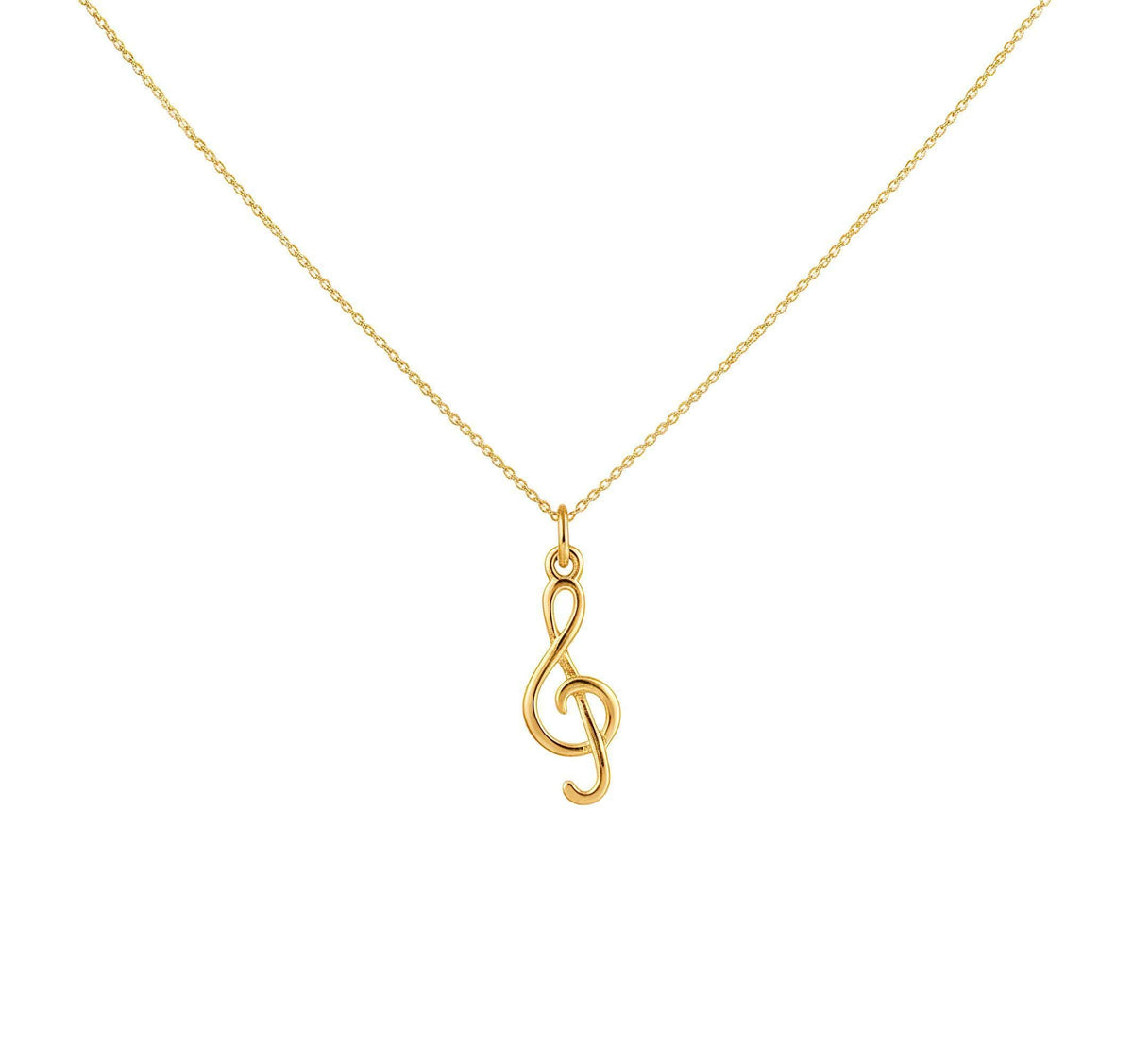 Treble Clef Necklace | Dainty Music Note Talisman, in Yellow Gold Plated finish