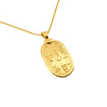 Symbolic Sterling Silver Pendant | Ancient Glyphs Medallion | Archaic Talisman, in Yellow Gold Plated finish