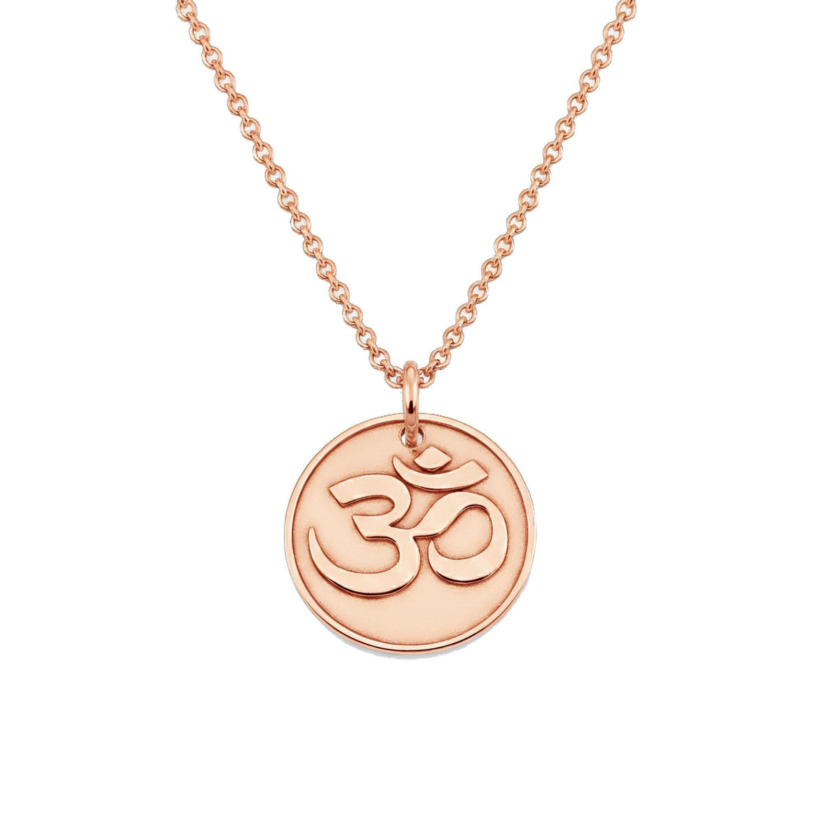 Om Symbol Necklace | Minimalist Meditation Talisman, in Rose Gold Plated finish