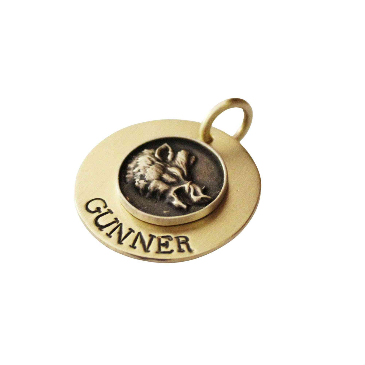 The Boar Sigil | Artisan Wild Boar Pet ID & Custom Engraved Dog Tag, front view