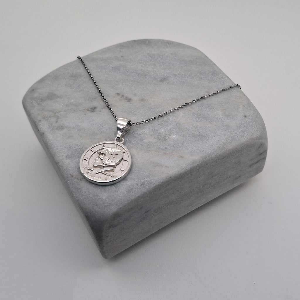 Liberty Skull Medallion | Memento Mori Talisman, front view