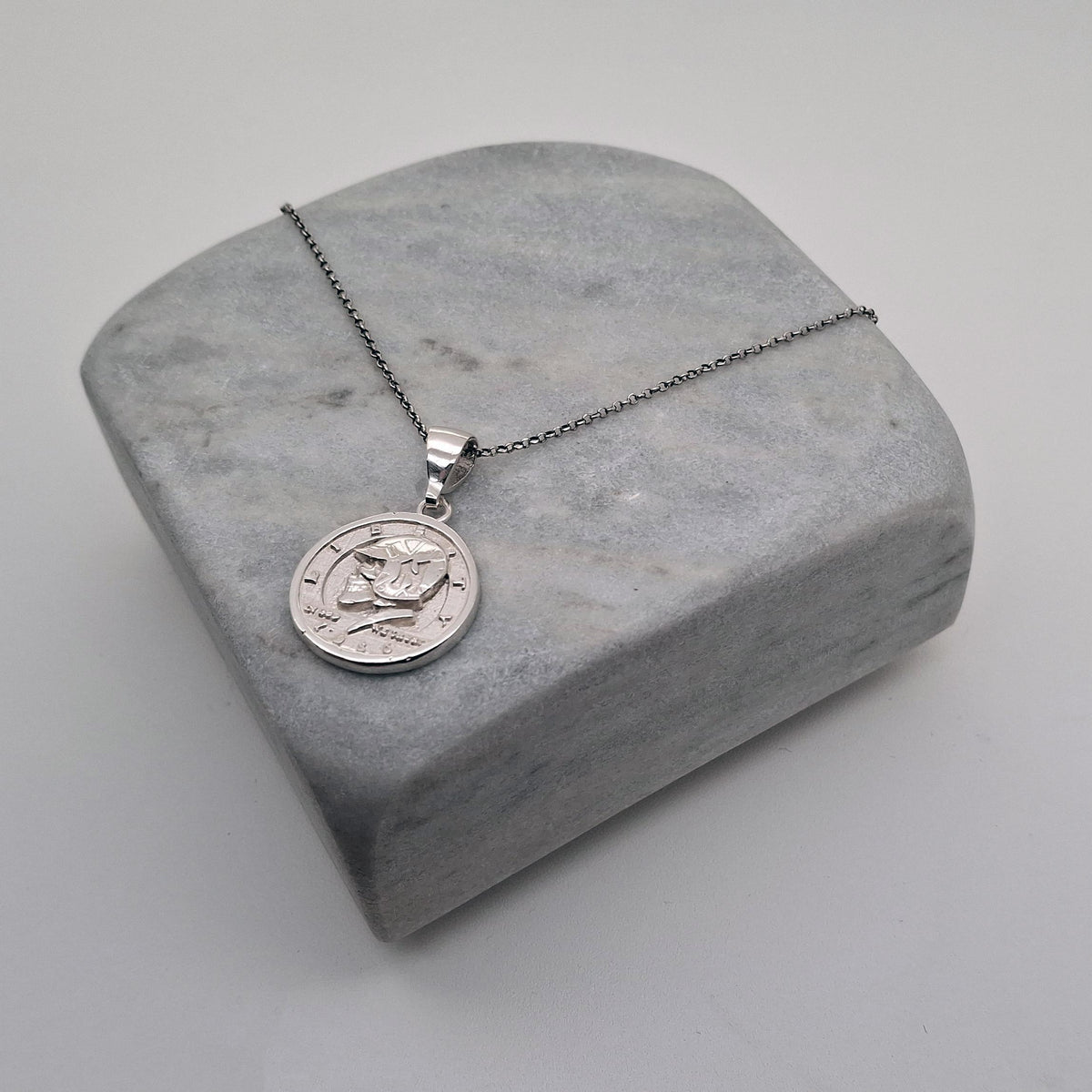 Liberty Skull Medallion | Memento Mori Talisman, front view
