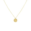Hammered Disc Necklace | Minimalist Everyday Talisman, in Yellow Gold Plated finish