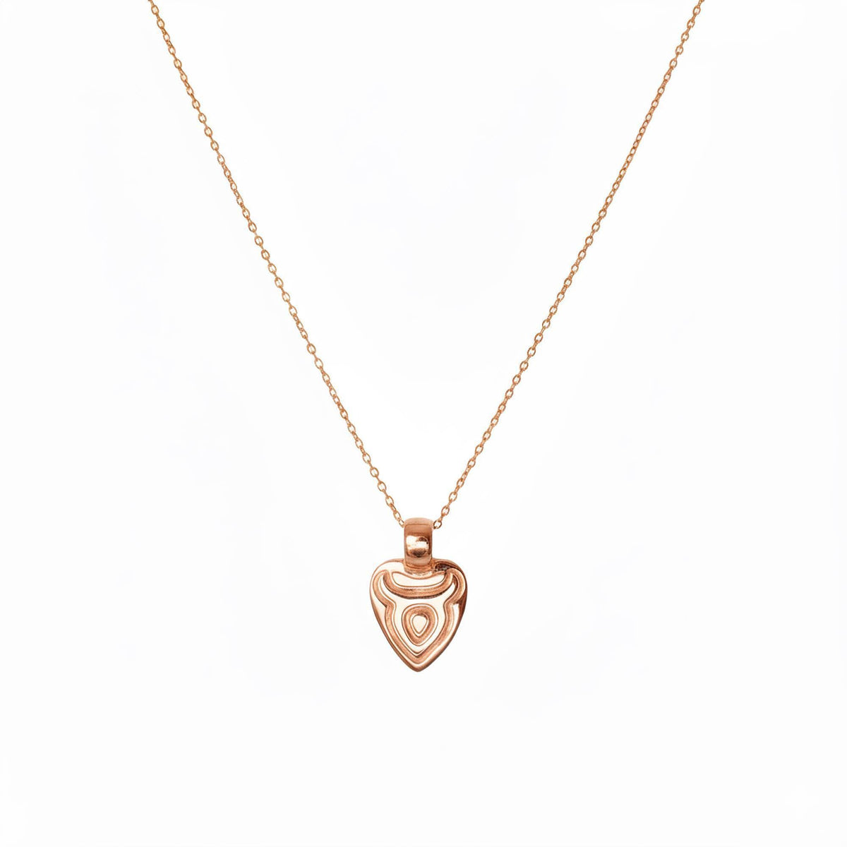 Taurus Moon Necklace | Double-Sided Zodiac Pendant, in Rose Gold Plated finish