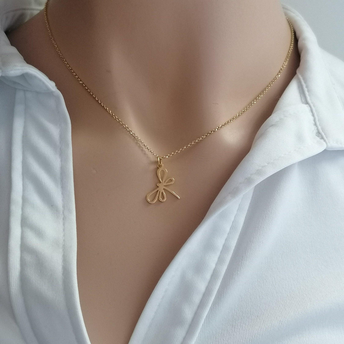 Dragonfly Charm Necklace | Symbol of Transformation, additional detail