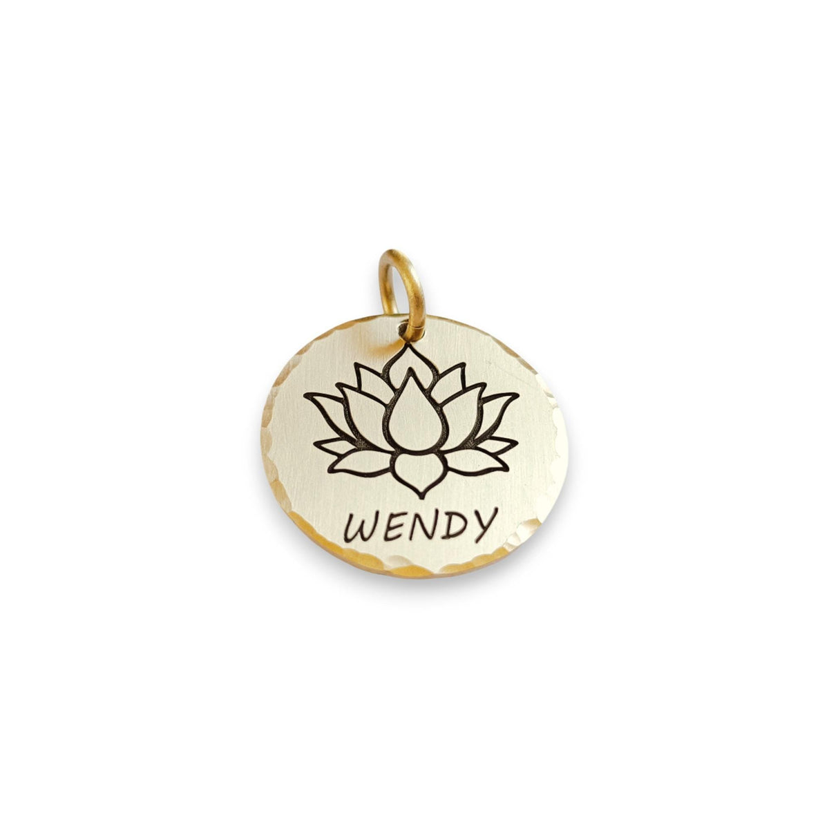 The Serene Lotus Token | Artisan Lotus Flower Pet ID & Custom Engraved Dog Tag, alternate angle