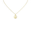 Dainty Peace Sign Necklace | Minimalist Serenity Talisman, in Yellow Gold Plated finish