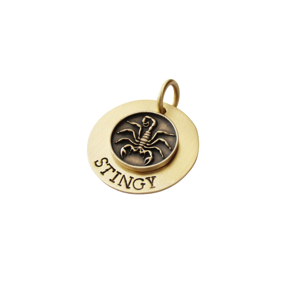 The Stinger Sigil | Artisan Scorpion Pet ID & Custom Engraved Dog Tag, close-up detail