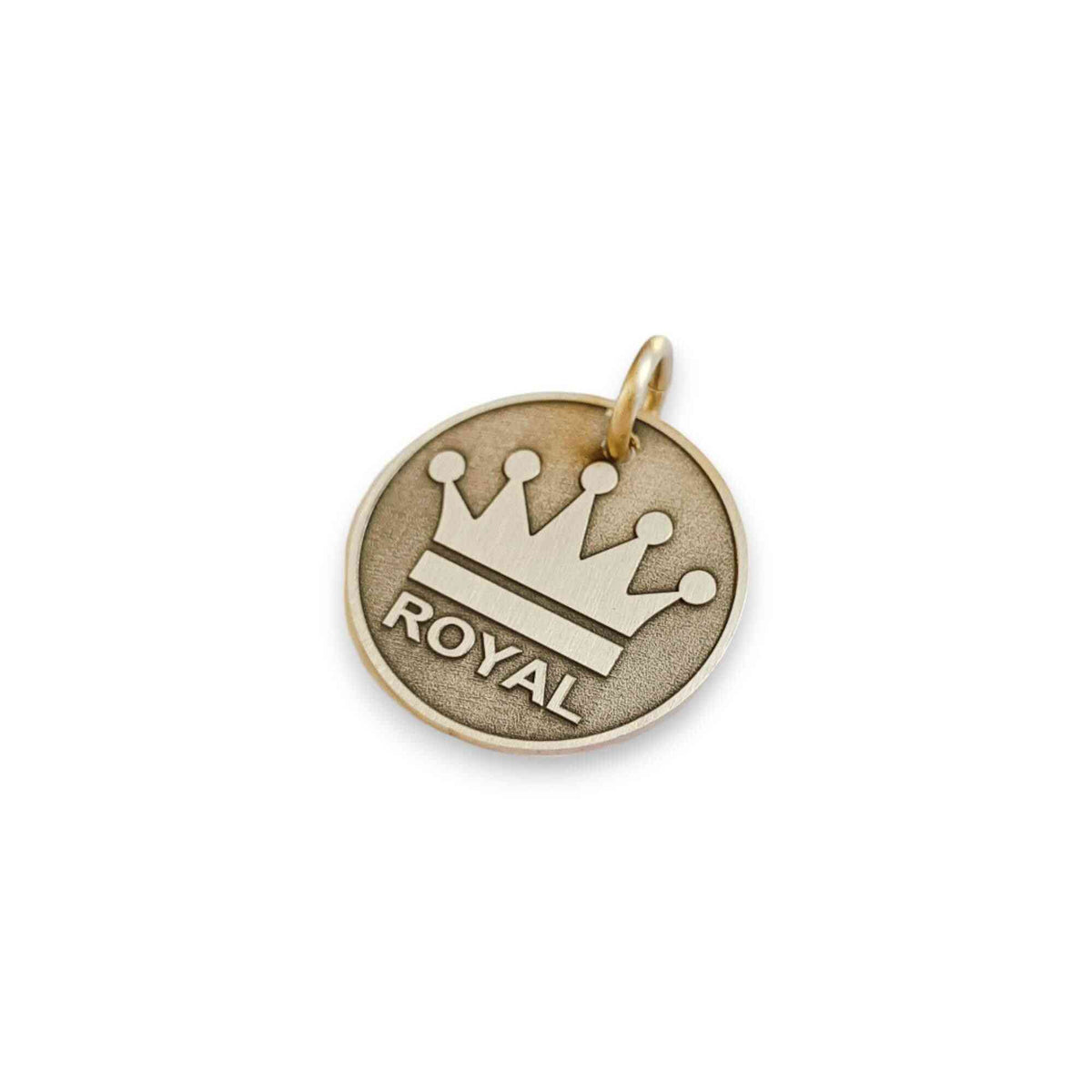 The Sovereign Token | Artisan Crown Pet ID & Custom Engraved Dog Tag, styled view