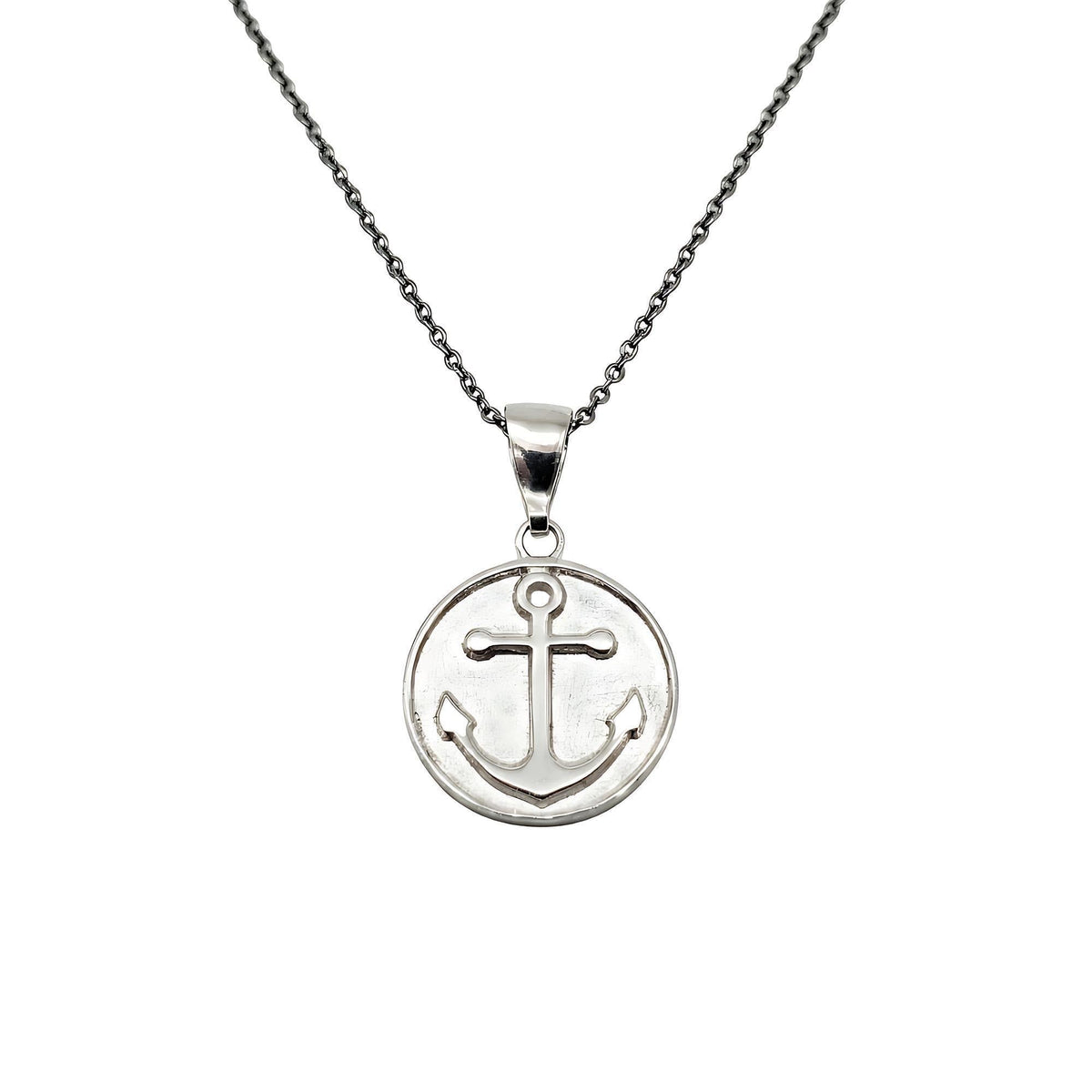 Anchor Necklace in sterling silver, resistance to drift pendant on chain