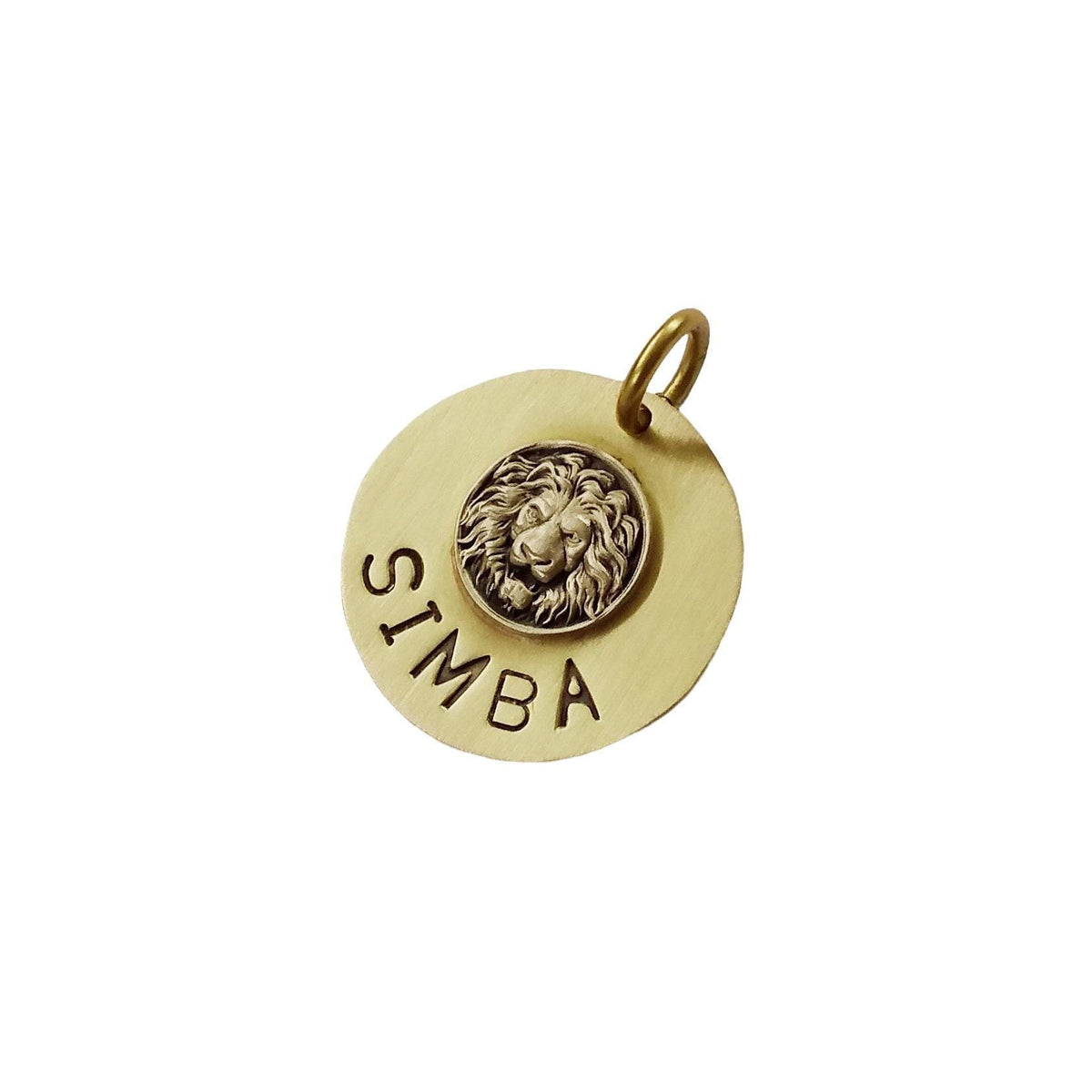 The Sovereign Lion Token | Artisan Lion Head Pet ID & Custom Raised Motif Dog Tag, front view