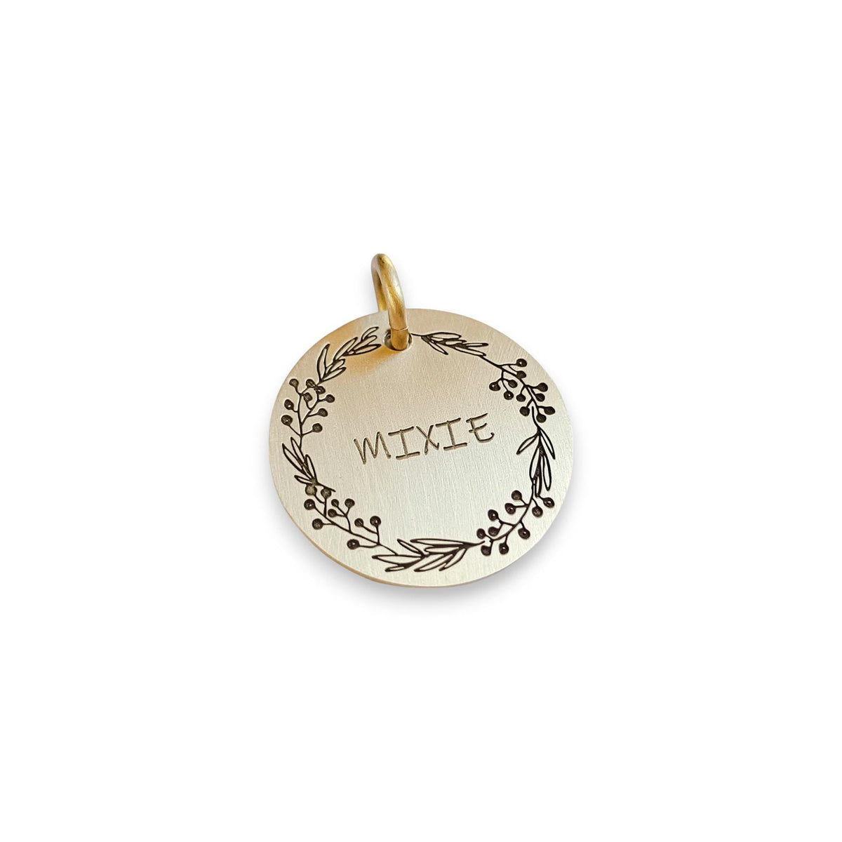 The Meadow Blossom Token | Artisan Floral Pet ID & Custom Engraved Dog Tag, additional detail