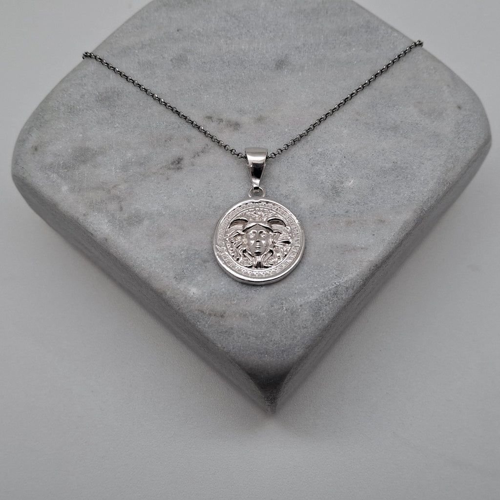 Medusa Medallion | Greek Mythology Protection Talisman, alternate angle