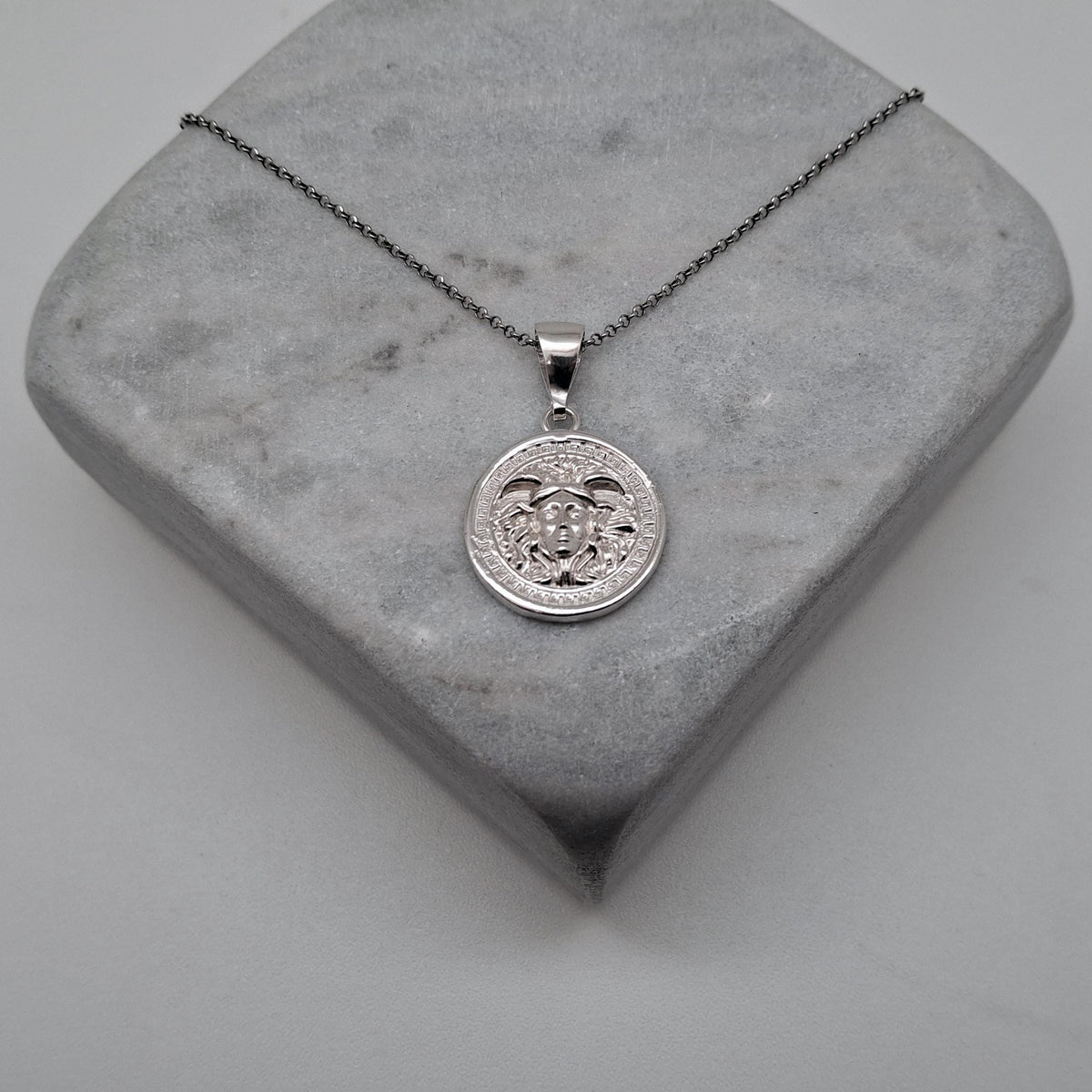 Medusa Medallion | Greek Mythology Protection Talisman, alternate angle