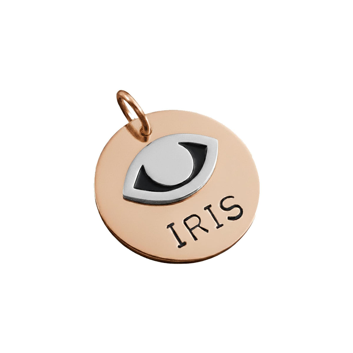 The Guardian's Gaze Token | Artisan Evil Eye Pet ID & Custom Protection Tag, front view