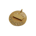 The Regal Crown Token | Artisan Sovereign Pet ID & Custom Raised Motif Dog Tag, in Brass with Brass Top finish