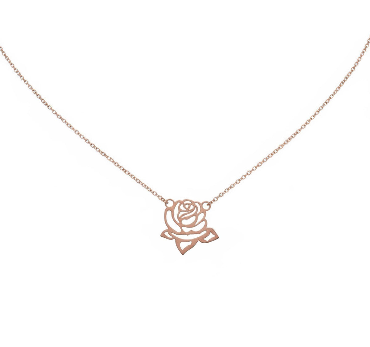Dainty Rose Necklace | Romantic Floral Talisman, in Rose Gold Plated finish