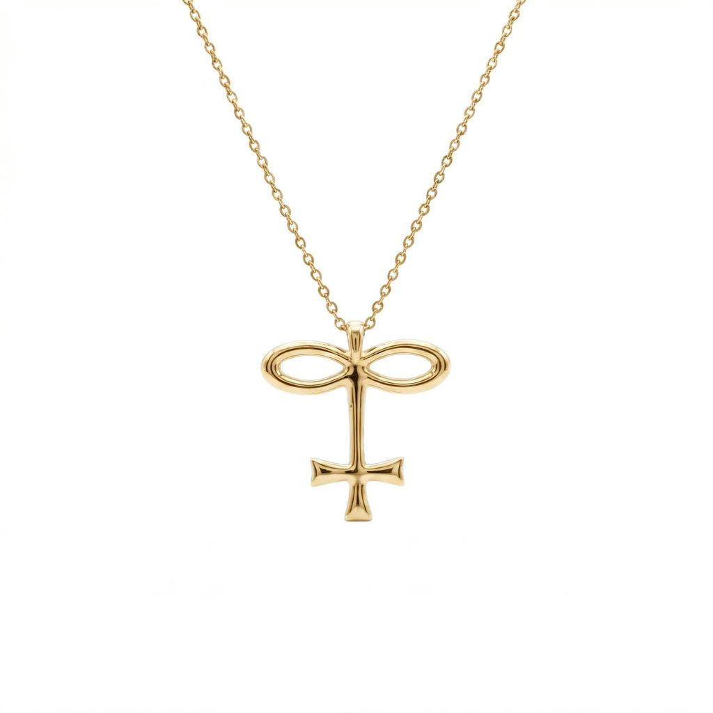Alchemical Glass Symbol Necklace | Vitrum Pendant, in Yellow Gold Plated finish