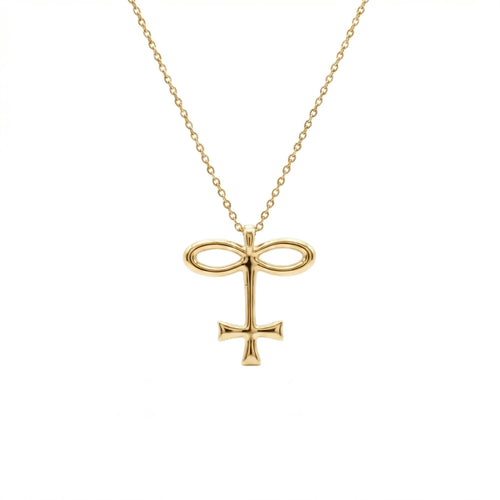 Alchemical Glass Symbol Necklace | Vitrum Pendant, in Yellow Gold Plated finish