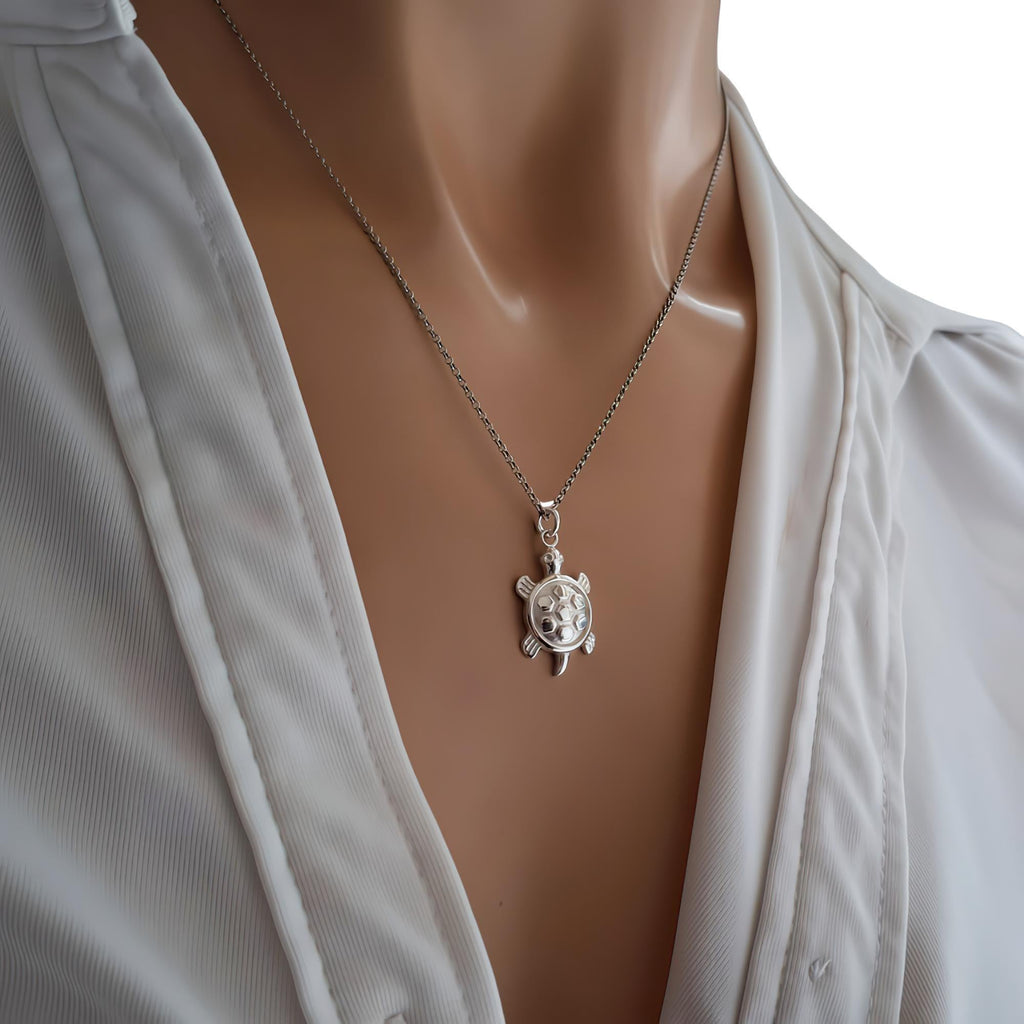 Turtle Necklace | Longevity & Protection Pendant, additional detail