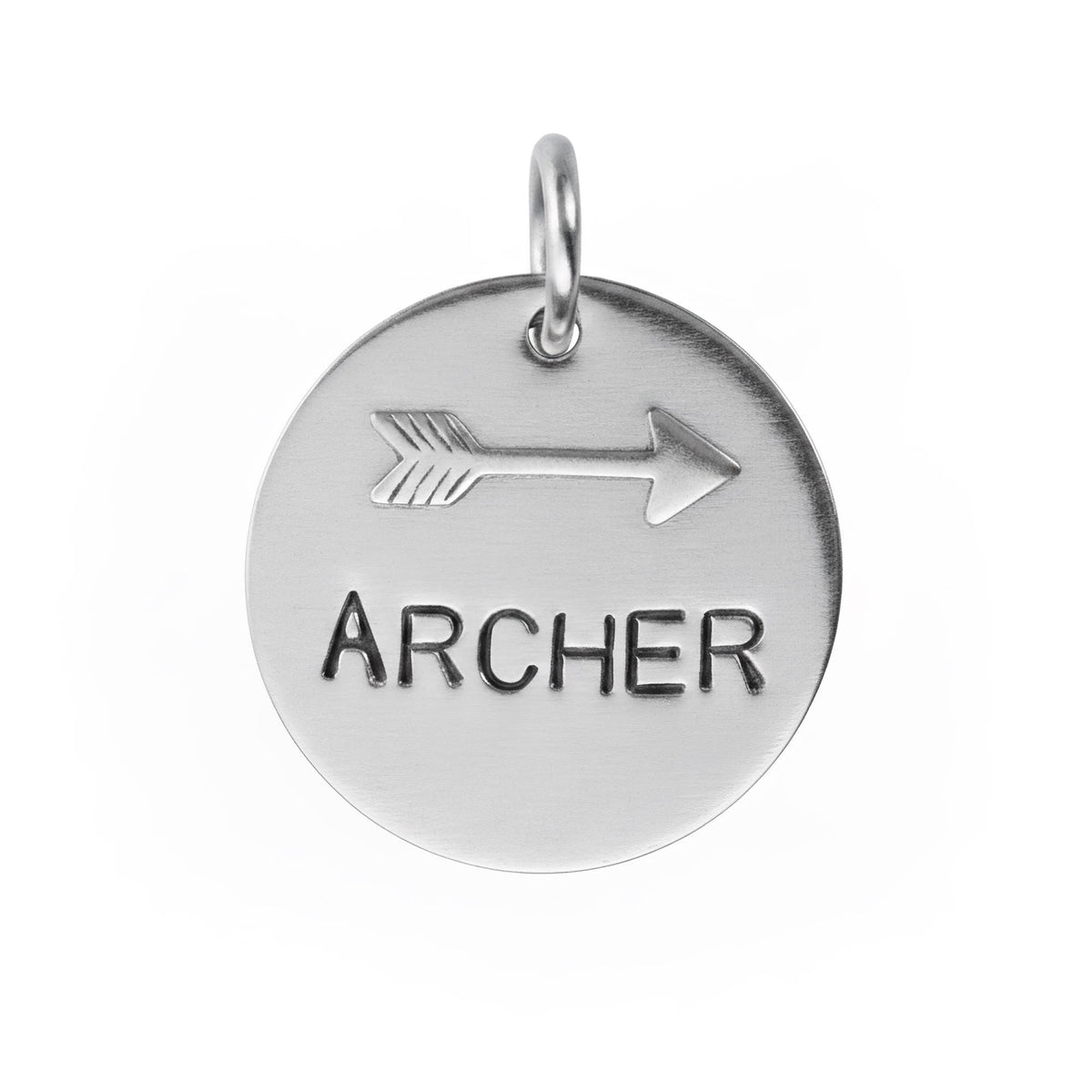 The Swift Direction Token | Artisan Arrow Pet ID & Custom Dog Tag, in Silver with Silver Top finish