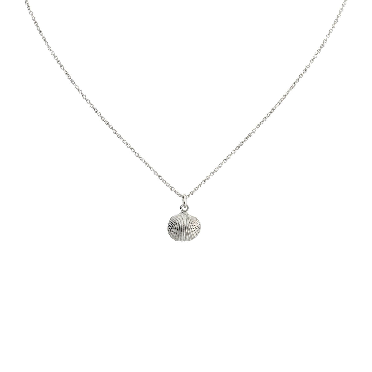 Seashell Charm Necklace | Solid Gold Ocean Talisman | 14K Heirloom Jewelry, close-up detail