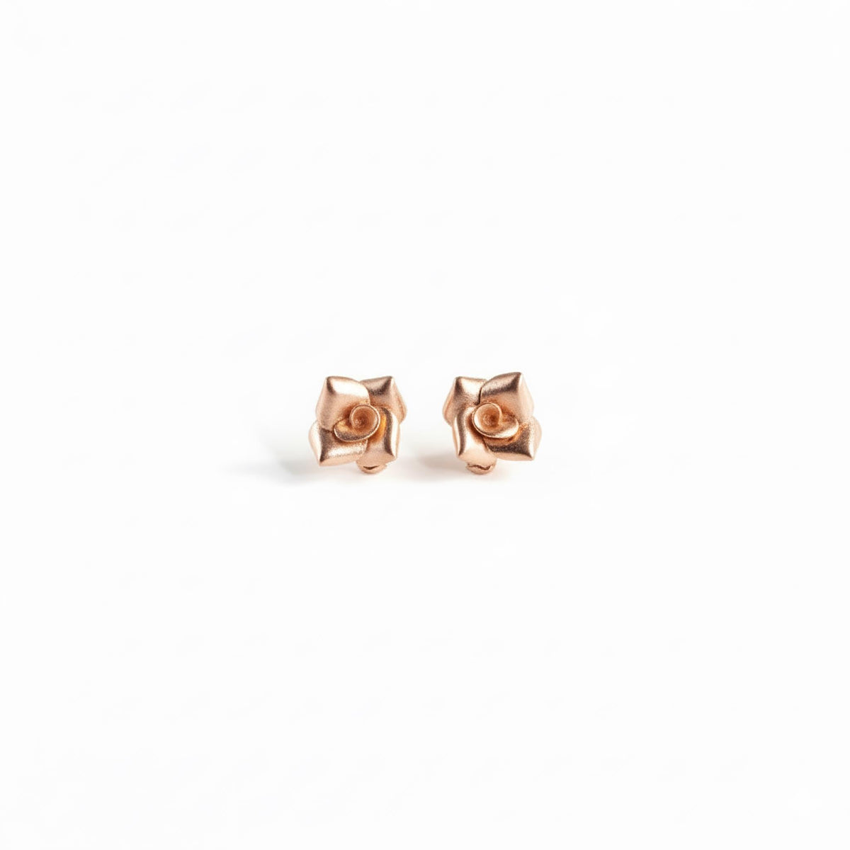 Rose Stud Earrings | Floral Jewelry, in Rose Gold PLated finish