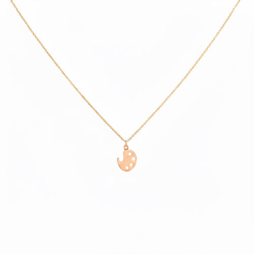 Artist Palette Necklace | Sterling Silver Painter Charm | Creative Expression Pendant, close-up detail