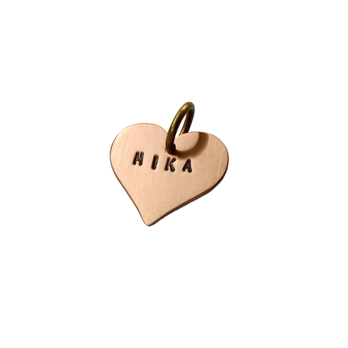 Heart Cat Tag, Custom Pet ID, Handmade Kitten Collar Tag, front view