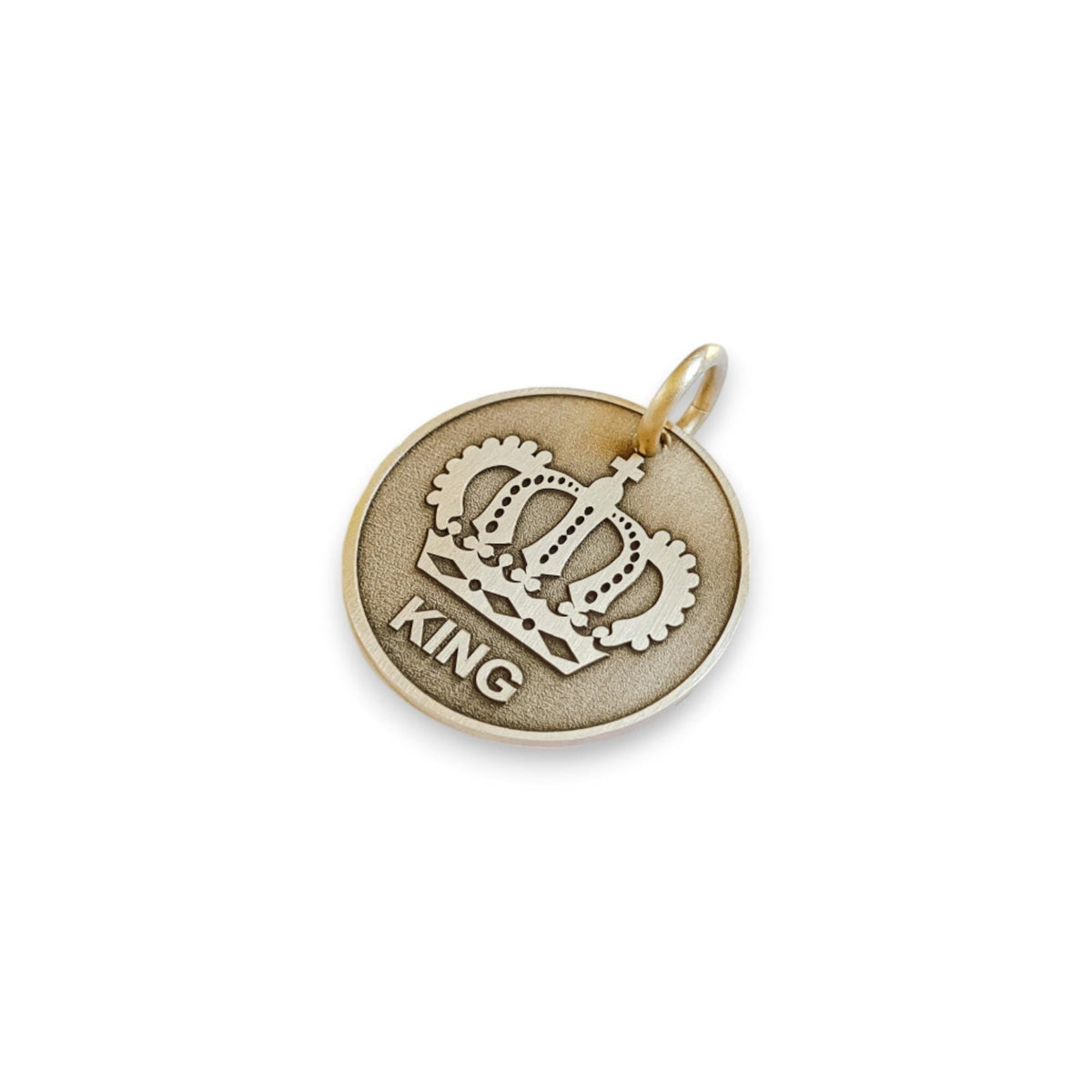 The Inscribed Monarch Token | Artisan Crown Pet ID & Custom Engraved Dog Tag, alternate angle